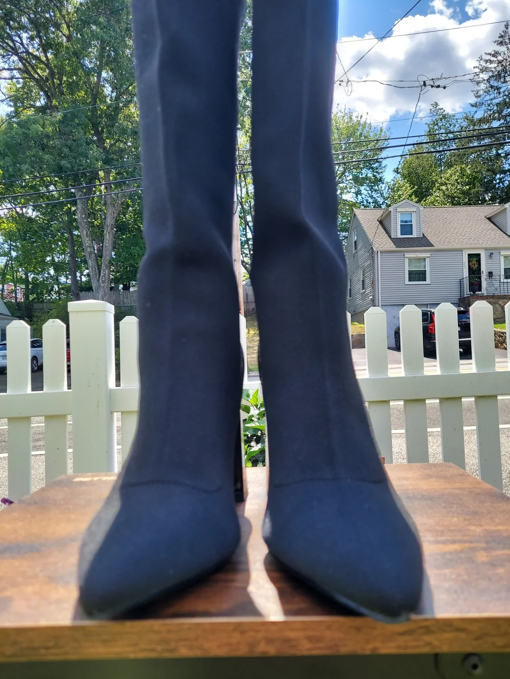 Cape Robin Over-the-Knee Knit Stretch Black Block Heel Boots Women's Size 9 NWOT
